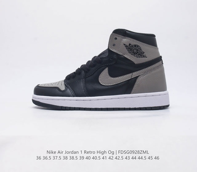 头层皮 耐克 Nike Air Jordan 1 Retro High Og 乔丹一代篮球鞋复刻运动鞋 皮面高帮板鞋的设计灵感源自运动夹克 带你重温入选球队时刻