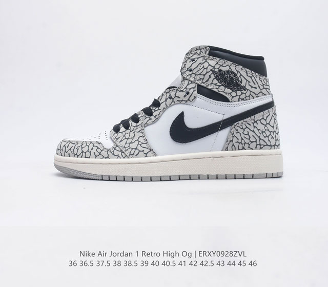 头层皮 耐克 Nike Air Jordan 1 Retro High Og 乔丹一代篮球鞋复刻运动鞋 皮面高帮板鞋的设计灵感源自运动夹克 带你重温入选球队时刻