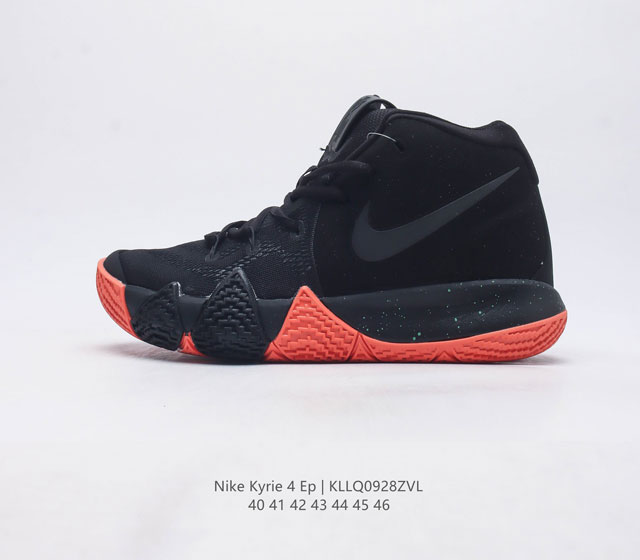 真标耐克nike Kyrie Low 4 Ep 欧文4代低帮男子实战篮球鞋 鞋身轮廓延续欧文一贯的犀利造型 鞋面采用轻质网面搭配皮革呈现 兼顾轻质透气与支撑包裹