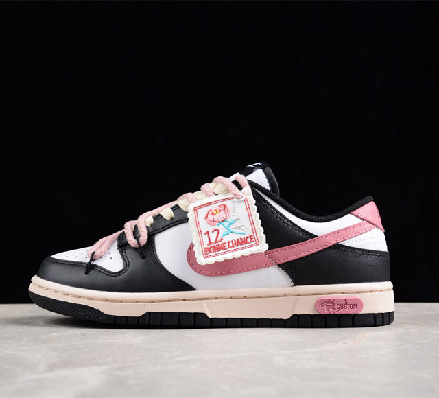 Nk Dunk Low Multi-Color Swoosh 布贴 玫瑰心事 Sb定制麻绳绑带低帮休闲板鞋cw1590-100 尺码 35 5 36 36 5