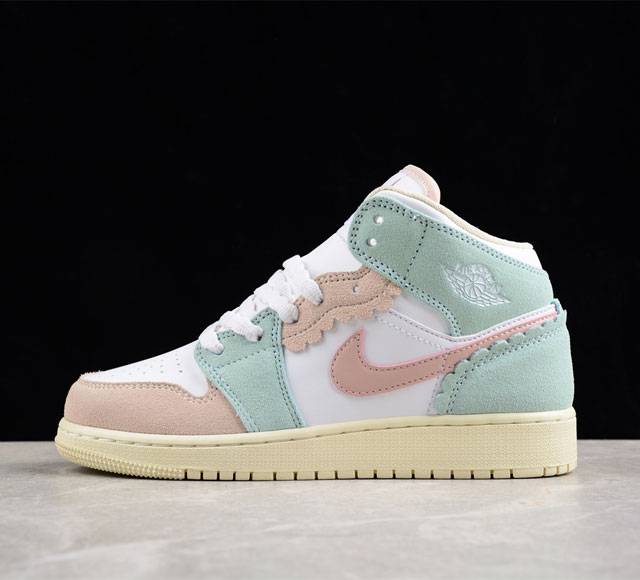 Cj版纯原 Air Jordan 1 Mid Se Pink Oxford Aj1 乔1白蓝粉 中邦篮球鞋 Dz5361-100 尺码 35 5 36 36 5