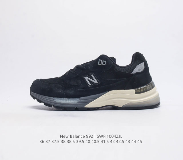 新百伦new Balance 992 复古风格简约经典舒适百搭时尚休闲鞋缓震透气跑步鞋 鞋面采用猪皮革与织物相结合 尼龙网布在拼接工序上极为繁复 彰显质感的同时