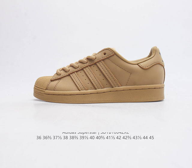 阿迪达斯 Adidas Superstar 三叶草经典贝壳头系列 新款休闲板鞋潮流男女士运动鞋 鞋面织物材质 标志性的贝壳鞋头 锯齿三条纹 简约的线条 就连版型