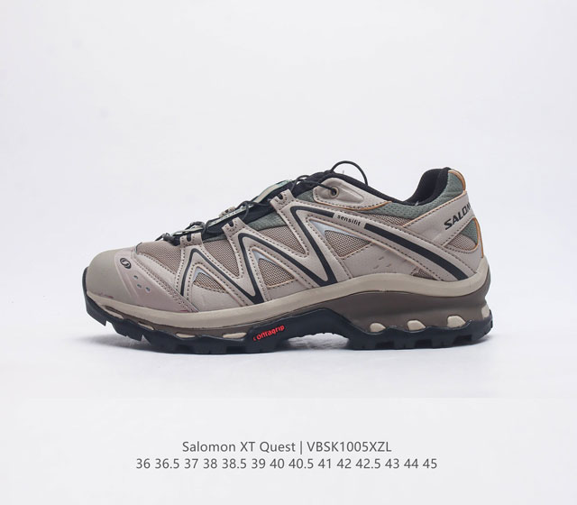 公司级 萨洛蒙 Salomon Xt-Quest Adv Beige 萨洛蒙 探索者系列户外越野跑鞋 鞋面采用sensifit贴合技术 全方位贴合包裹脚型 鞋跟