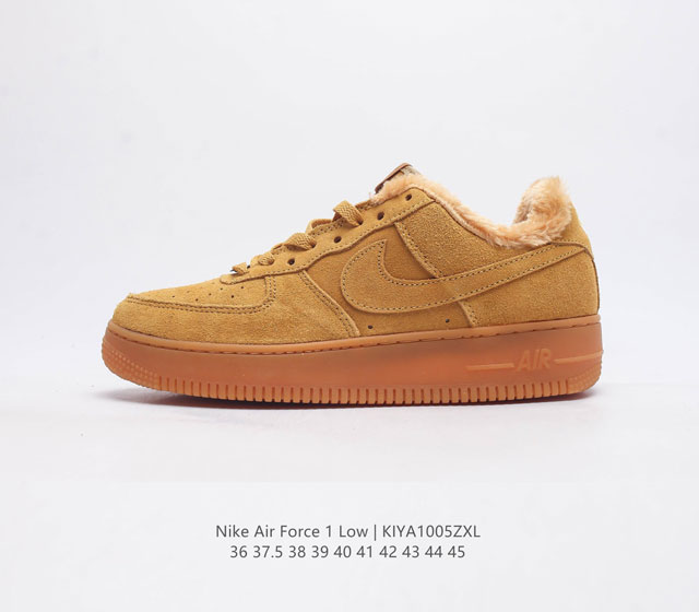 耐克 Nike Air Force 1 Low 空军一号 Af1 加绒 加毛 秋冬新款 低帮百搭休闲运动板鞋 柔软 弹性十足的缓震性能和出色的中底设计 横跨复古