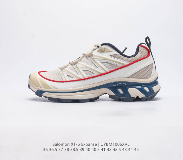 公司级salomon Xa Pro Xt-6 Expanse 萨洛蒙户外越野跑鞋 鞋面采用sensifit贴合技术 全方位贴合包裹脚型 鞋跟部鞋底牵引设计 提供