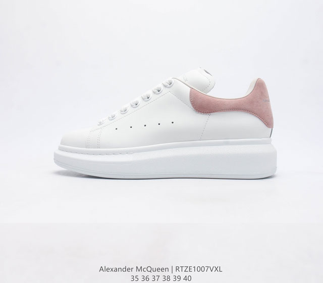 Alexandermcqueen 亚历山大 麦昆mcq 运动小白鞋厚底增高闪尾光滑牛皮平底鞋休闲鞋 时尚女板鞋潮运动鞋 火爆到大街小巷无人不知 无人不晓的境界