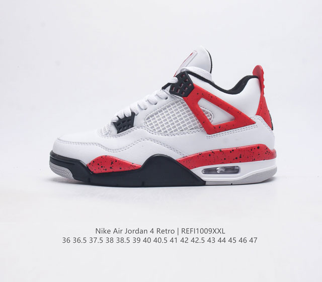 耐克 Nike Air Jordan 4 Retro Og迈克尔 乔丹aj4代中帮复古休闲运动文化篮球鞋 秉承轻量化的速度型篮球鞋设计思想完成设计 降低重量的同