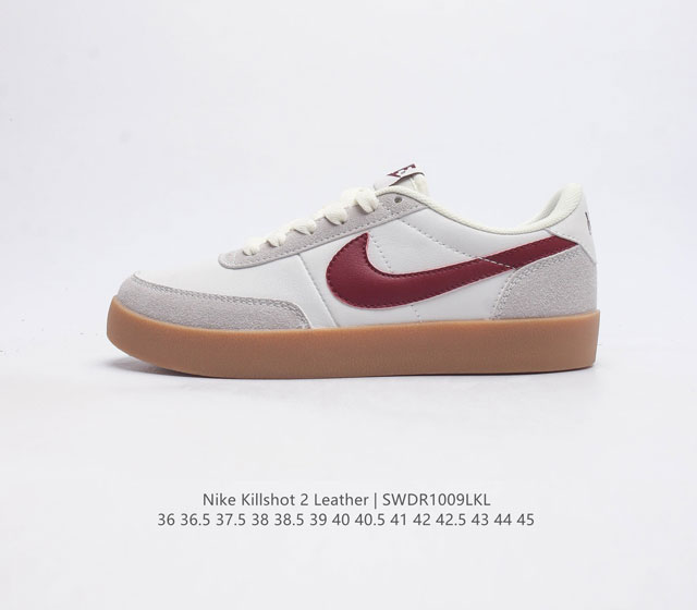 耐克板鞋 生胶米白 复古板鞋j Crew X Nike 联名 Killshot Ii Leather 男女休闲复古运动鞋 采用米白色皮革制作鞋身 大号swoos