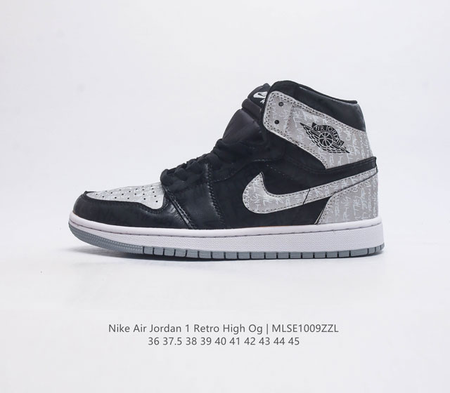 耐克 Nike Air Jordan 1 Retro High Og 乔丹一代aj1 高帮篮球鞋复刻运动鞋 皮面高帮板鞋的设计灵感源自运动夹克 带你重温入选球队