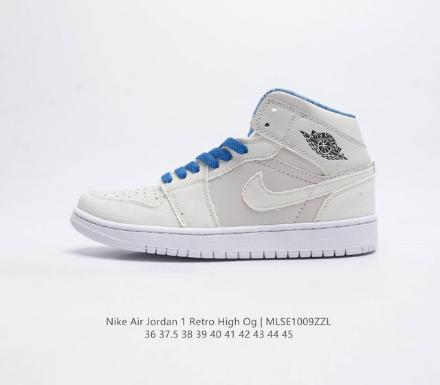 耐克 Nike Air Jordan 1 Retro High Og 乔丹一代aj1 高帮篮球鞋复刻运动鞋 皮面高帮板鞋的设计灵感源自运动夹克 带你重温入选球队