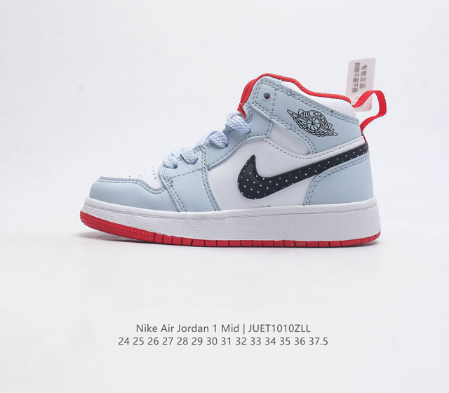 童鞋 耐克 Nike Air Jordan 1 Mid 儿童篮球鞋时尚轻盈板鞋aj1乔1运动鞋 乔丹一代 高帮复古休闲篮球鞋 Air Jordan 1 Mid