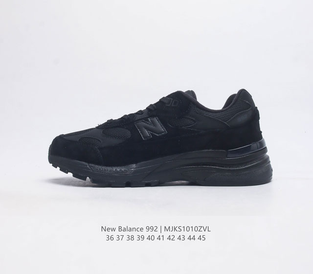 新百伦new Balance 992 复古风格简约经典舒适百搭时尚休闲鞋缓震透气跑步鞋 鞋面采用皮革与织物相结合 尼龙网布在拼接工序上极为繁复 彰显质感的同时带