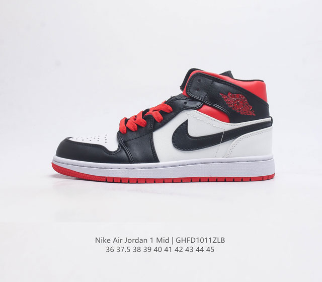 耐克 Nike Air Jordan 1 Mid 篮球鞋时尚轻盈板鞋aj1乔1运动鞋 乔丹一代 中帮复古休闲篮球鞋 Air Jordan 1 Mid 搭载内置a