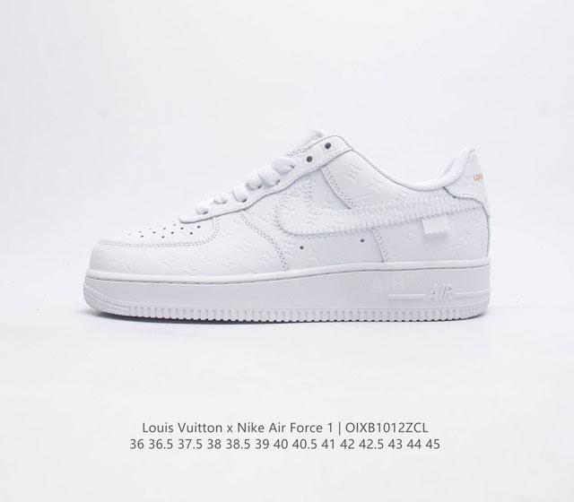 Louis Vuitton X Nike Air Force 1 Low 路易威登联名 空军一号低帮百搭休闲运动板鞋 柔软 弹性十足的缓震性能和出色的中底设计