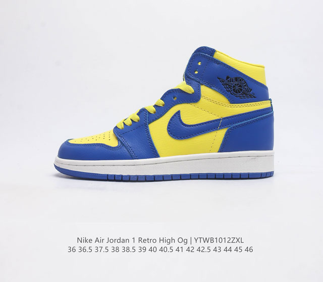 耐克 Nike Air Jordan 1 Retro High Og 乔丹一代 Aj1 Aj1代 乔1代 乔丹1 篮球鞋复刻运动鞋 皮面高帮板鞋的设计灵感源自运