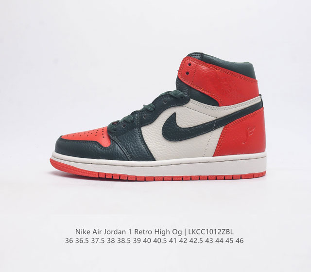 耐克 Nike Air Jordan 1 Retro High Og 乔丹一代 Aj1 Aj1代 乔1代 乔丹1 篮球鞋复刻运动鞋 皮面高帮板鞋的设计灵感源自运