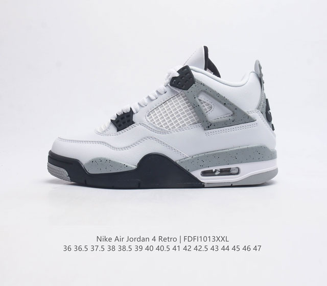 耐克 Nike Air Jordan 4 Retro Og迈克尔 乔丹aj4代乔4 中帮复古休闲运动文化篮球鞋 秉承轻量化的速度型篮球鞋设计思想完成设计 降低重