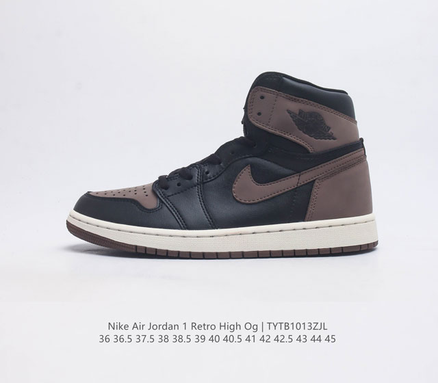 耐克 Nike Air Jordan 1 Retro High Og 乔丹一代 Aj1 Aj1代 乔1代 乔丹1 篮球鞋复刻运动鞋 皮面高帮板鞋的设计灵感源自运