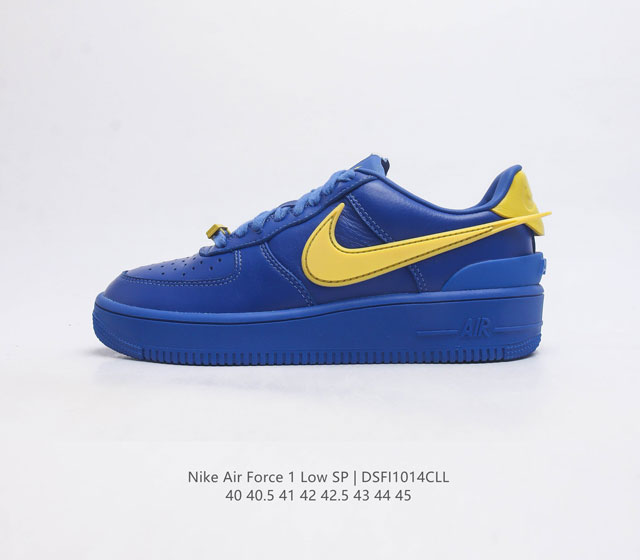 耐克 空军一号 Af1 低帮休闲板鞋 Ambush X Nk Air Force 1 07 Low S 空军一号联名 标志性的swoosh延伸至鞋跟之外 鞋舌和