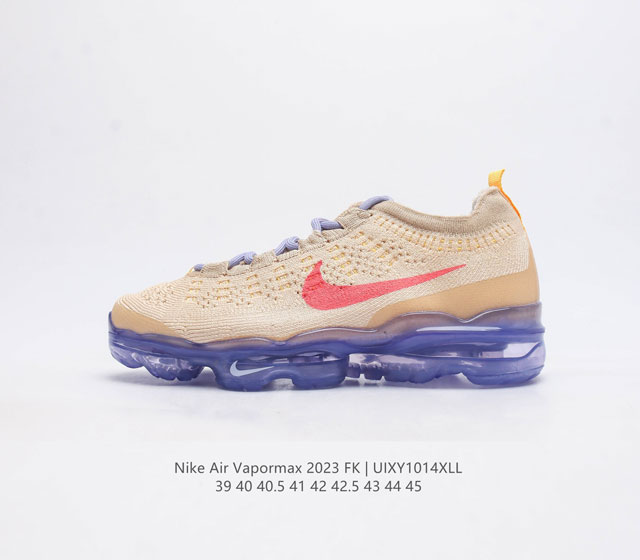 公司级 耐克 男鞋 Nike Air Vapormax2023 Fk Flyknit 运动鞋全掌长气垫 缓震跑步鞋 打孔鞋垫透气出众 可抽出来详细查看 弹性 F