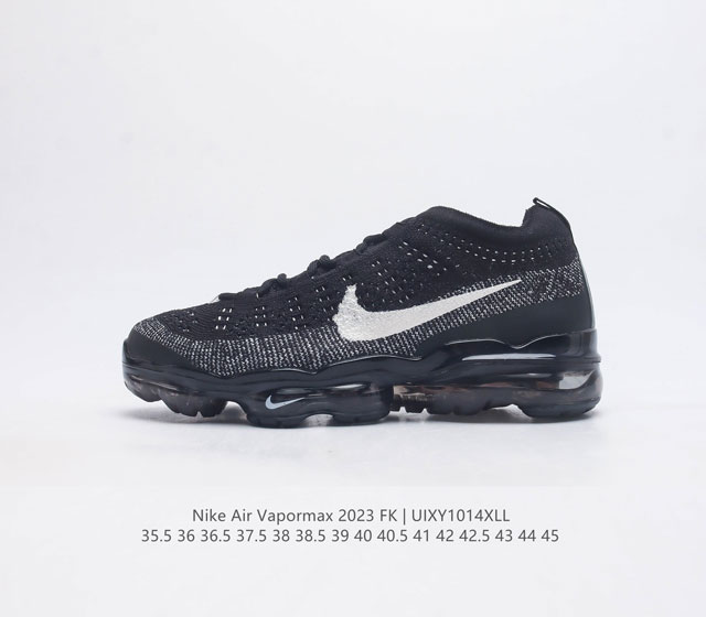 公司级 耐克 Nike Air Vapormax2023 Fk Flyknit 运动鞋全掌长气垫 缓震跑步鞋 打孔鞋垫透气出众 可抽出来详细查看 弹性 Flyk