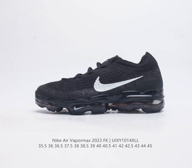 公司级 耐克 Nike Air Vapormax2023 Fk Flyknit 运动鞋全掌长气垫 缓震跑步鞋 打孔鞋垫透气出众 可抽出来详细查看 弹性 Flyk