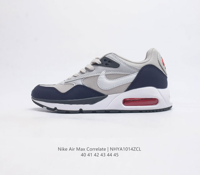 耐克 Nike Air Max Correlate 气垫缓震耐磨运动鞋时尚潮流休闲透气跑步鞋 选用网眼鞋面 脚感舒适透气 鞋舌 鞋侧及后跟处饰有品牌标识 简约大