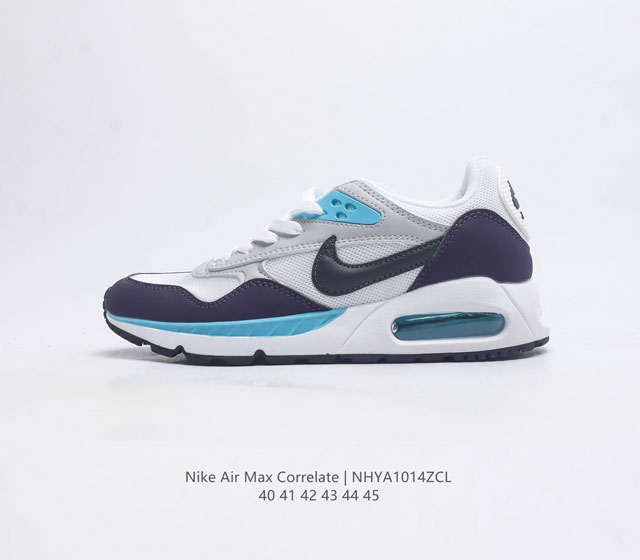 耐克 Nike Air Max Correlate 气垫缓震耐磨运动鞋时尚潮流休闲透气跑步鞋 选用网眼鞋面 脚感舒适透气 鞋舌 鞋侧及后跟处饰有品牌标识 简约大