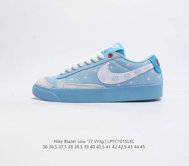 耐克nikeblazer Low 1977Vntg经典开拓者低帮百搭休闲复古运动板鞋 采用华美翻毛皮细节 彰显出众个性风采 复古 Swoosh 和柔软鞋口设计