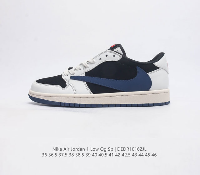 耐克运动鞋 Nike Air Jordan 1 Low Og S 倒勾 低帮篮球鞋 Aj1 乔丹1代 Aj1 乔1 反向脚趾复古运动鞋 亮点之处在于鞋侧的倒置