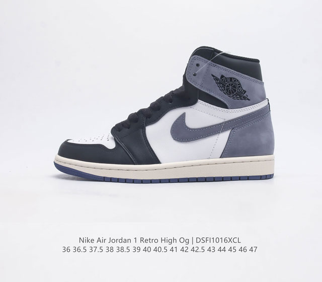 耐克 Nike Air Jordan 1 Retro High Og 乔丹一代aj1 乔1 Aj1 篮球鞋复刻运动鞋 皮面高帮板鞋的设计灵感源自运动夹克 带你重