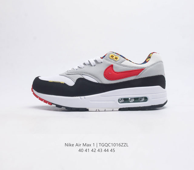 耐克 Nike Air Max 1 初代复古气垫慢跑鞋 男士运动鞋 由tinker Hatfeld和mark Parker在1987年设计 灵感来自于巴黎蓬皮杜