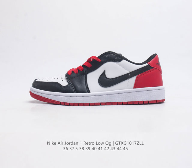 耐克 乔丹air Jordan 1 Low Aj1 乔1 乔丹1代aj1 低帮复古文化休闲运动篮球鞋 从1985 年面世的元年款汲取设计灵感 采用简洁大方的经典