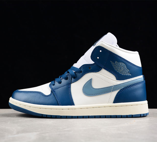 Cj版纯原 Air Jordan 1 Mid Aj1 乔1白蓝色 中帮文化休闲板鞋 Bq6472-414 尺码 3 36 3 3 38 3 39 40 40 5