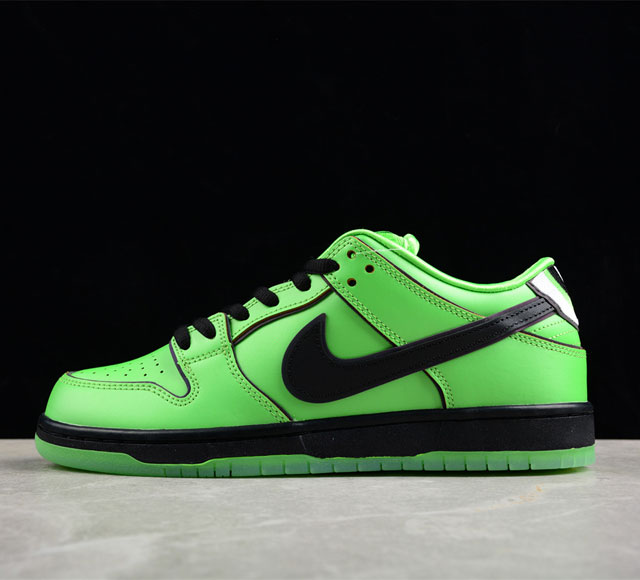 纯原版本 The Powerpuff Girls X Nike Dunk Sb Low 绿色飞天女警联名 防滑耐磨低帮 货号 Fz8319- 尺码 36 3