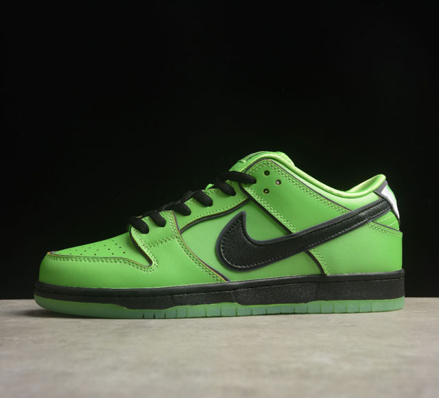 The Powerpuff Girls X Nike Dunk Sb Low 飞天小女警联名 毛毛黑绿 货号 Fz8319 纯原大厂出品 极力推荐 充正版本原装