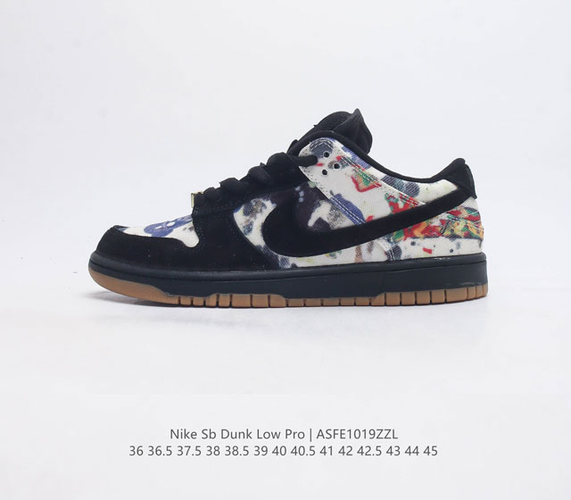 耐克 Nike Sb Dunk Low Pro 男 女滑板鞋 经典复古运动鞋 采用低帮设计 塑就经典 Dunk 风格 鞋垫后跟搭载 Zoom Air 气垫 加衬