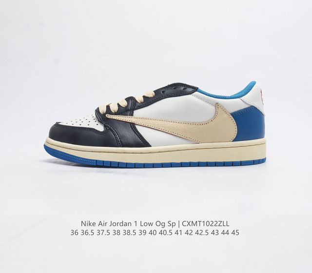 耐克运动鞋 Nike Air Jordan 1 Low Og Sp 倒勾 低帮篮球鞋 Aj1 乔丹1代 Aj1 乔1 反向脚趾复古运动鞋 亮点之处在于鞋侧的倒置