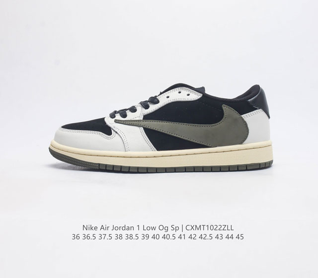 耐克运动鞋 Nike Air Jordan 1 Low Og Sp 倒勾 低帮篮球鞋 Aj1 乔丹1代 Aj1 乔1 反向脚趾复古运动鞋 亮点之处在于鞋侧的倒置