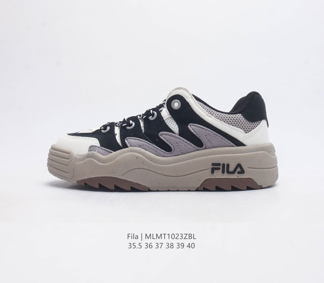 斐乐fila 网红单品小红书推荐爆款 Fila斐乐情侣款 老爹鞋厚底情侣鞋火星鞋新款复古百搭运动鞋 采用合成革 拼接透气网布材质tecno-Comfort舒能发