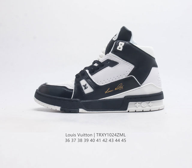 Lv路易威登louis Vuitton Trainer Sneaker High休闲运动文化百搭高帮篮球鞋 尺码 36-45 编码 Trxy1024Zml