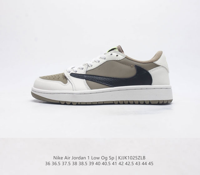 耐克运动鞋 Nike Air Jordan 1 Low Og Sp 倒勾 低帮篮球鞋 Aj1 乔丹1代 Aj1 乔1 反向脚趾复古运动鞋 亮点之处在于鞋侧的倒置