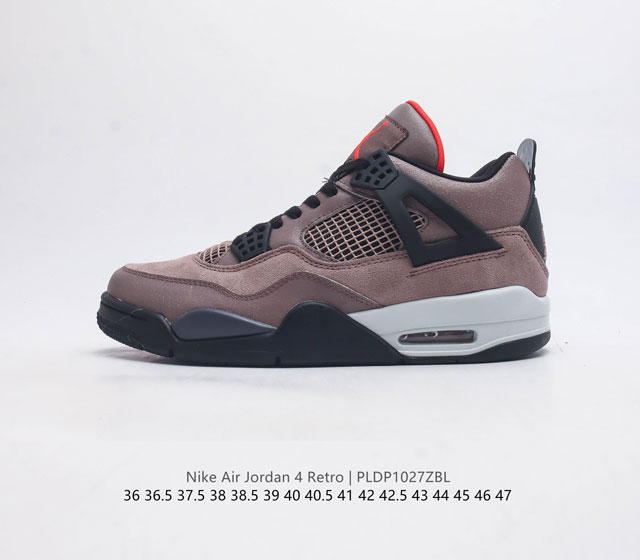 耐克 Nike Air Jordan 4 Retro Og迈克尔 乔丹aj4代乔4 中帮复古休闲运动文化篮球鞋 秉承轻量化的速度型篮球鞋设计思想完成设计 降低重