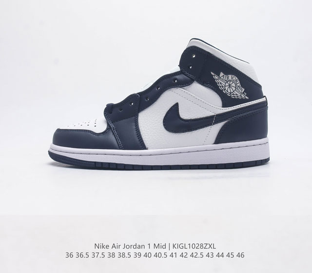 耐克 Nike Air Jordan 1 Mid 男女子篮球鞋时尚轻盈板鞋aj1乔1运动鞋 乔丹一代 高帮复古休闲篮球鞋 Air Jordan 1 Mid 搭载