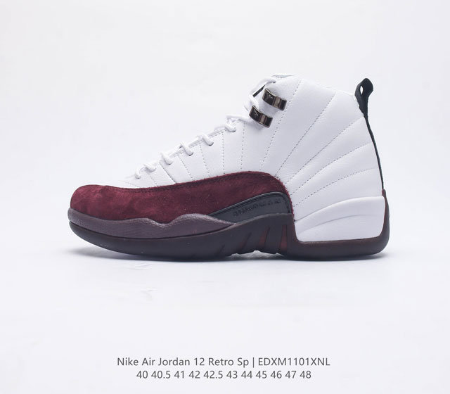 公司级 全头层皮 真碳鞋底 耐克 Nike Air Jordan 12 Retro 复刻男子运动鞋重现设计师汀克 哈特菲尔德广受赞誉的 1996 年鞋款设计