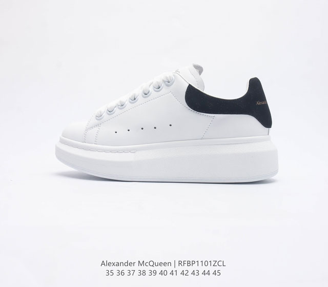 Alexandermcqueen 亚历山大 麦昆mcq 运动小白鞋厚底增高闪尾光滑牛皮平底鞋休闲鞋 时尚男女板鞋潮运动鞋 火爆到大街小巷无人不知 无人不晓的境界