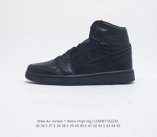 耐克 Nike Air Jordan 1 Retro High Og 乔丹一代篮球鞋复刻运动鞋 皮面高帮板鞋的设计灵感源自运动夹克 带你重温入选球队时刻 采用经