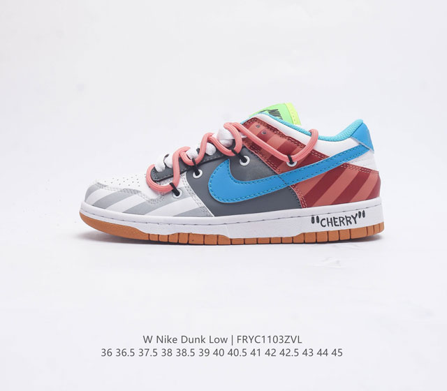 耐克 Nike Dunk Low 运动鞋复古解构绑带板鞋 作为 80 年代经典篮球鞋款 起初专为硬木球场打造 后来成为席卷街头的时尚标杆 现以经典细节和复古篮球