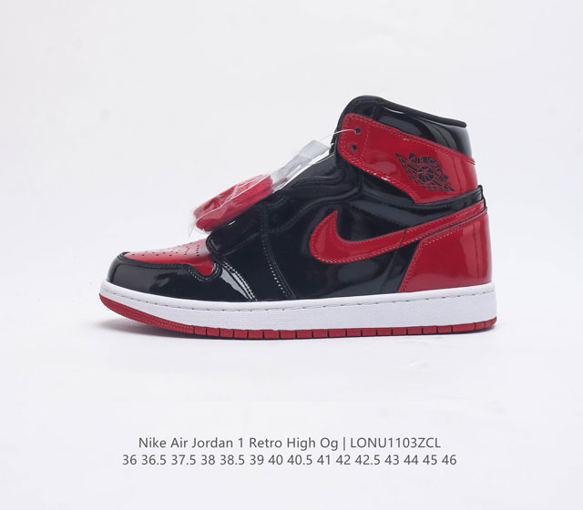 耐克 Nike Air Jordan 1 Retro High Og 乔丹一代篮球鞋复刻运动鞋 皮面高帮板鞋的设计灵感源自运动夹克 带你重温入选球队时刻 采用经